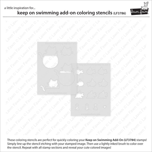 Coloring Stencils 7,6×10,2 cm Keep On Swimming von Lawn Fawn