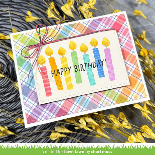 Karte mit Kerzen, Birthday Candles Stencils 15,2×15,2 cm