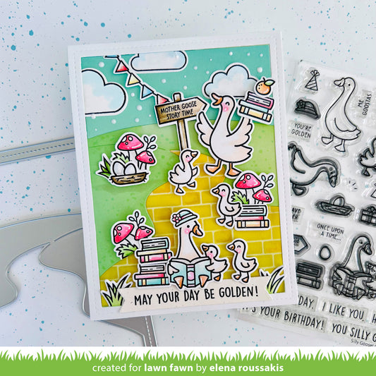 Lawn Fawn silly goose! sentiment add-on