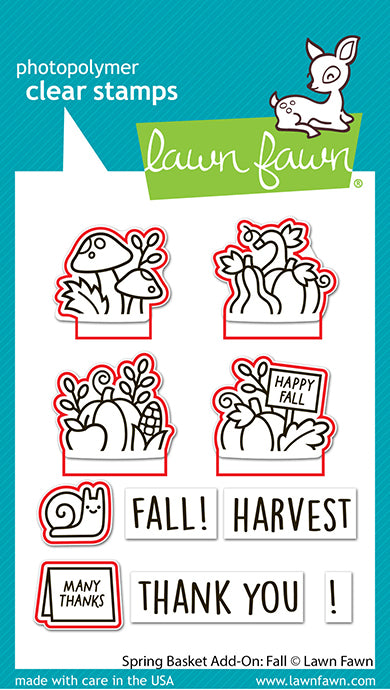 Lawn Fawn spring basket add-on: fall lawn cuts