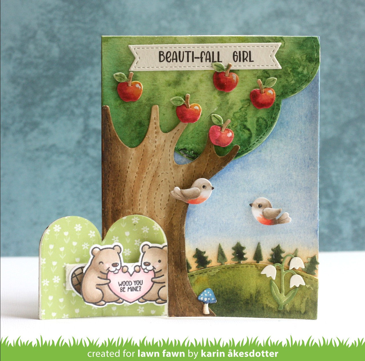 Lawn Fawn knock knock, who's there? tree add-on