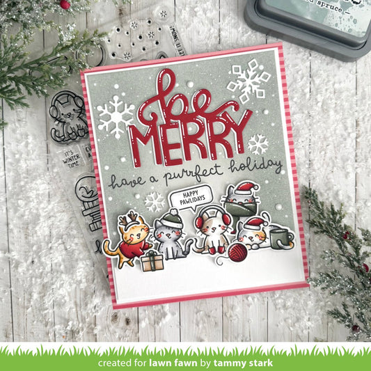 Lawn Fawn cozy cats christmas add-on