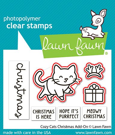 Lawn Fawn cozy cats christmas add-on lawn cuts