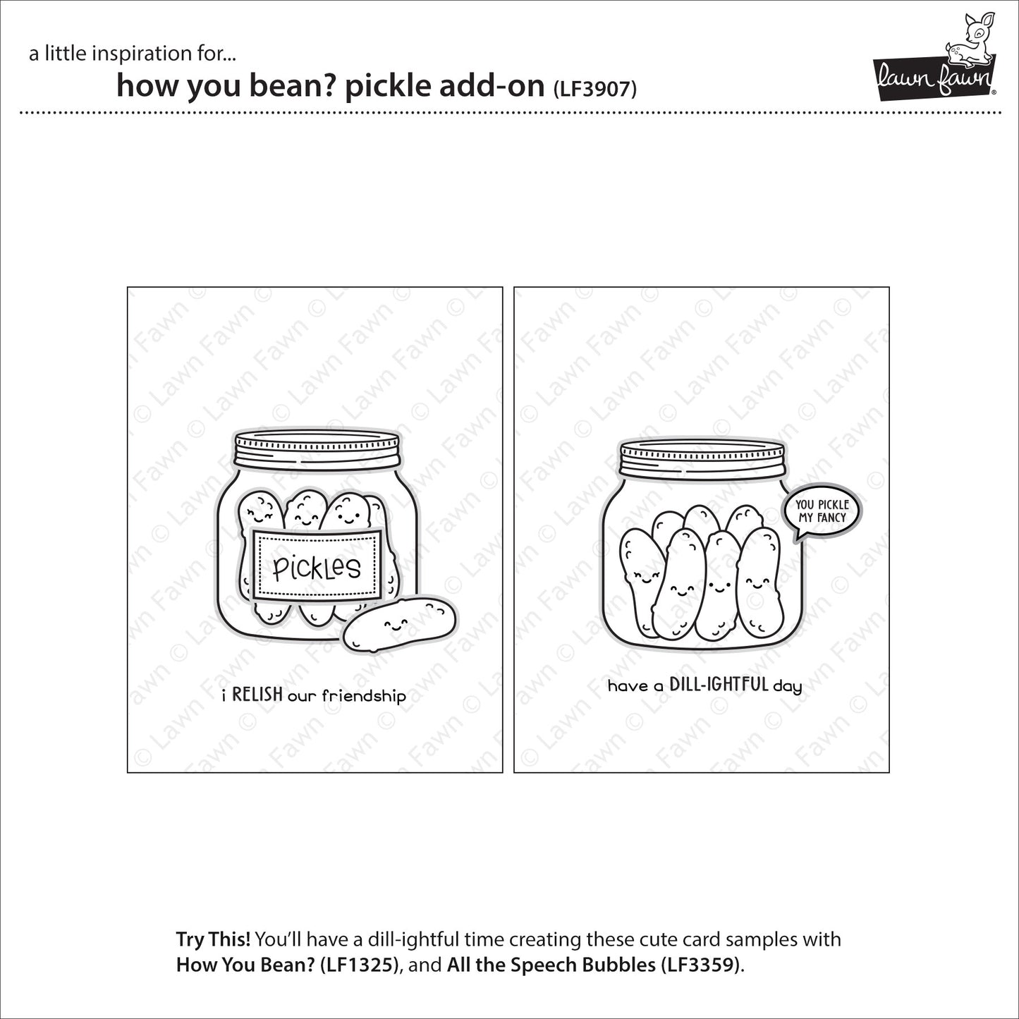 Lawn Fawn how you bean? pickle add-on