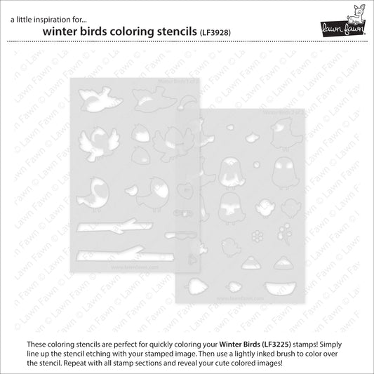 Lawn Fawn simply celebrate winter coloring stencils