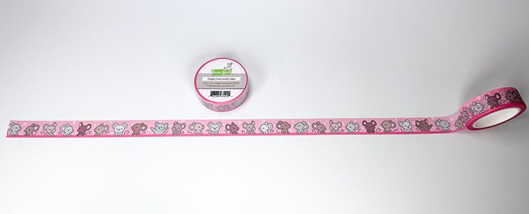 Ca. 50cm ausgerollt: Lawn Fawn Happy Mice Washi Tape mit dekorativen Motiven