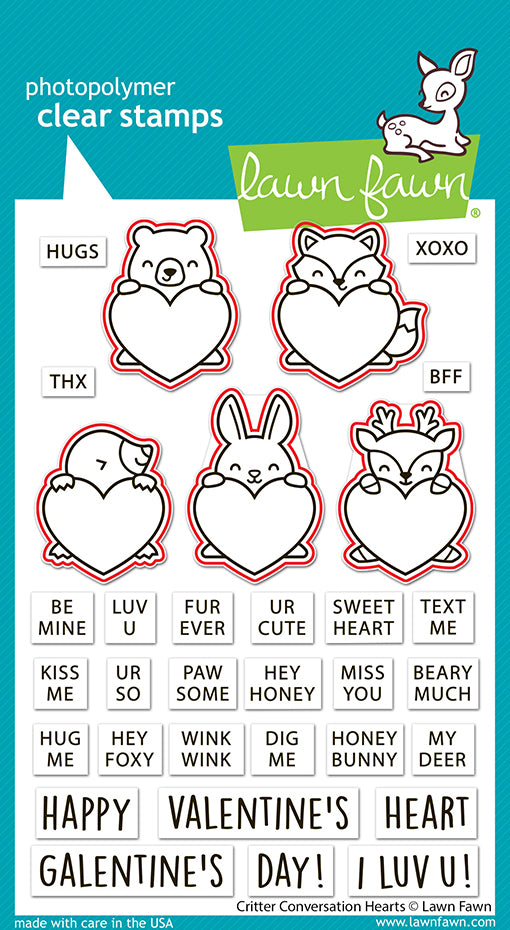 Lawn Fawn Critter conversation hearts lawn cuts Outlinestanzen