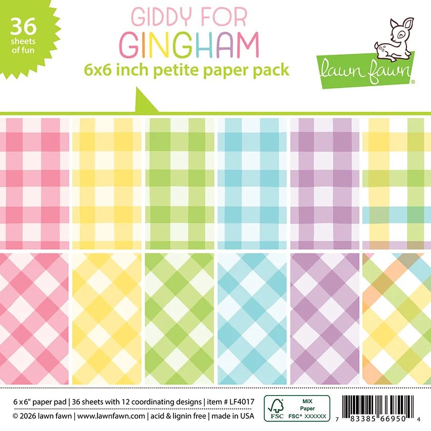 Lawn Fawn Giddy For Gingham Petite Paper Pack Petite Paper Pack 6x6