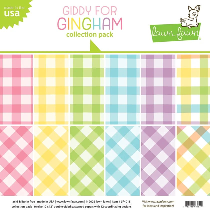 Lawn Fawn Giddy For Gingham Collection Pack Collection Pack 12x12