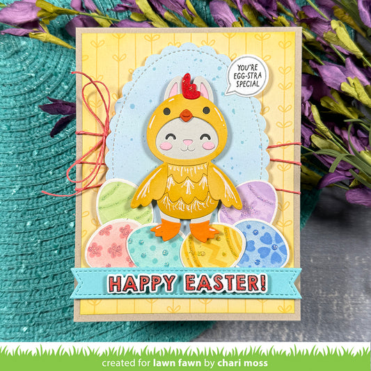 Lawn Fawn Stamp 'n Stencil Easter Eggs 4x6 Clear Stamp Set