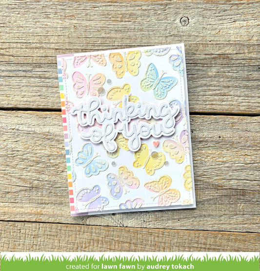 Lawn Fawn Scripty Thinking of You Outline Add-On Stand alone Stanzen