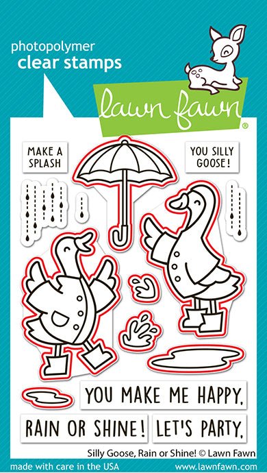 Lawn Fawn silly goose, rain or shine! lawn cuts