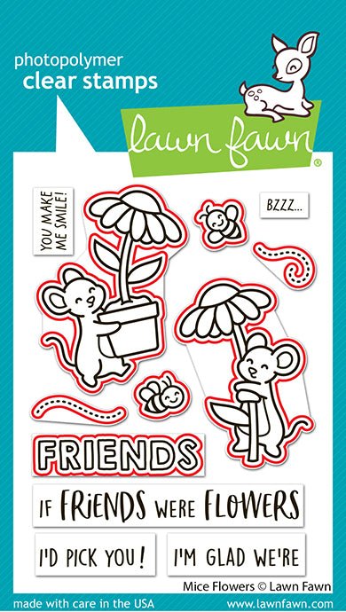 Lawn Fawn mice flowers lawn cuts