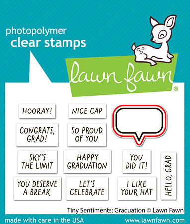Lawn Fawn tiny sentiments: graduation lawn cuts