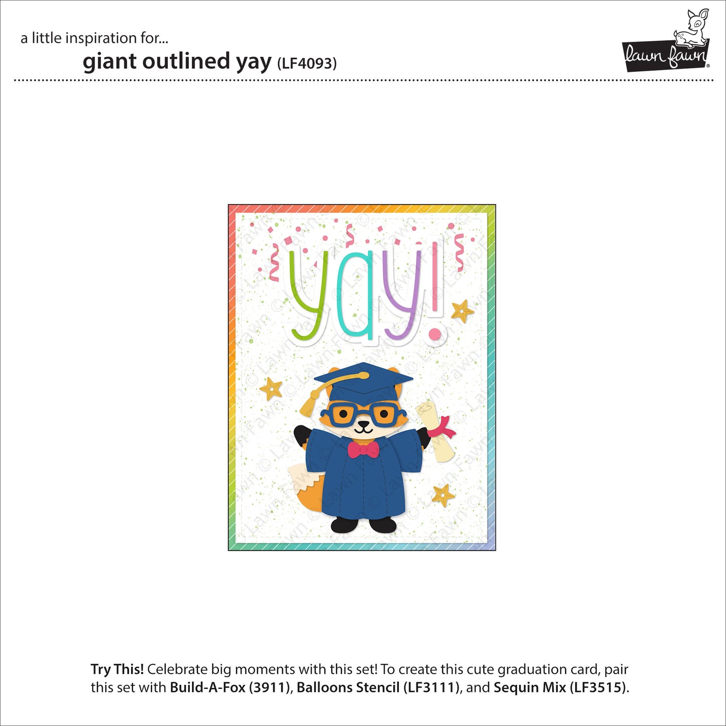 Lawn Fawn giant outlined yay