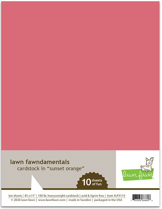 Lawn Fawn Sunset Orange Cardstock 8.5x11