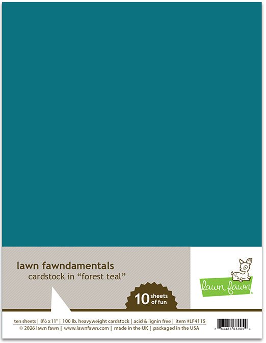 Lawn Fawn Forest Teal Cardstock 8.5x11