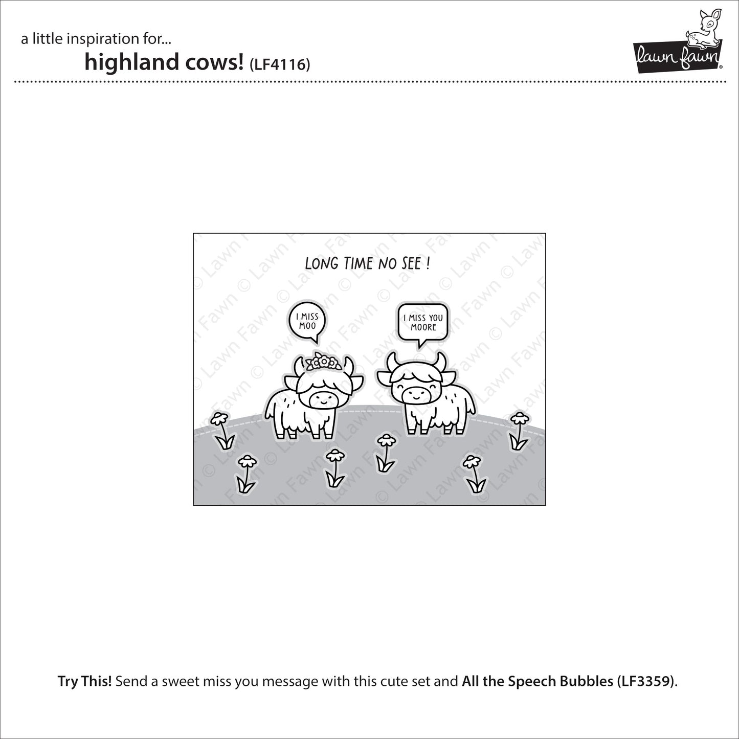 Lawn Fawn Highland Cows! Clear Stamp Set 4x6