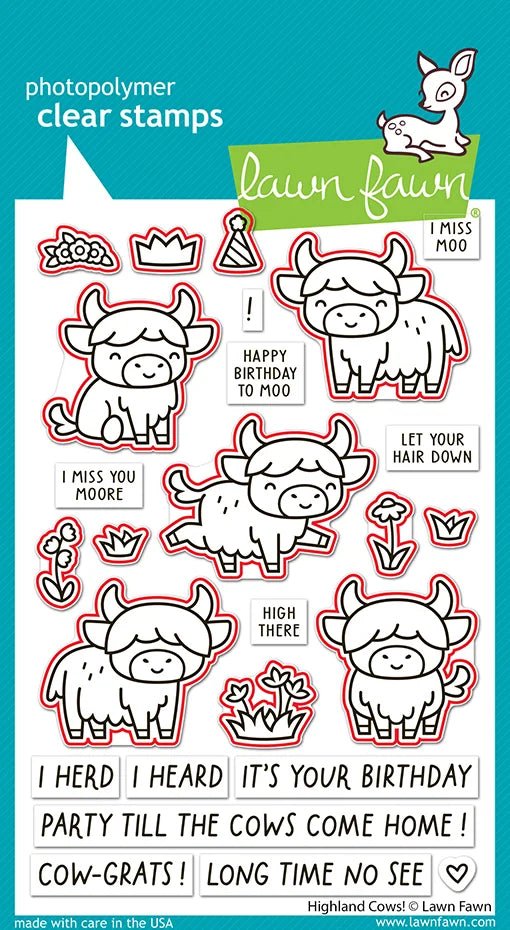 Lawn Fawn Highland Cows! Outline Stanzen