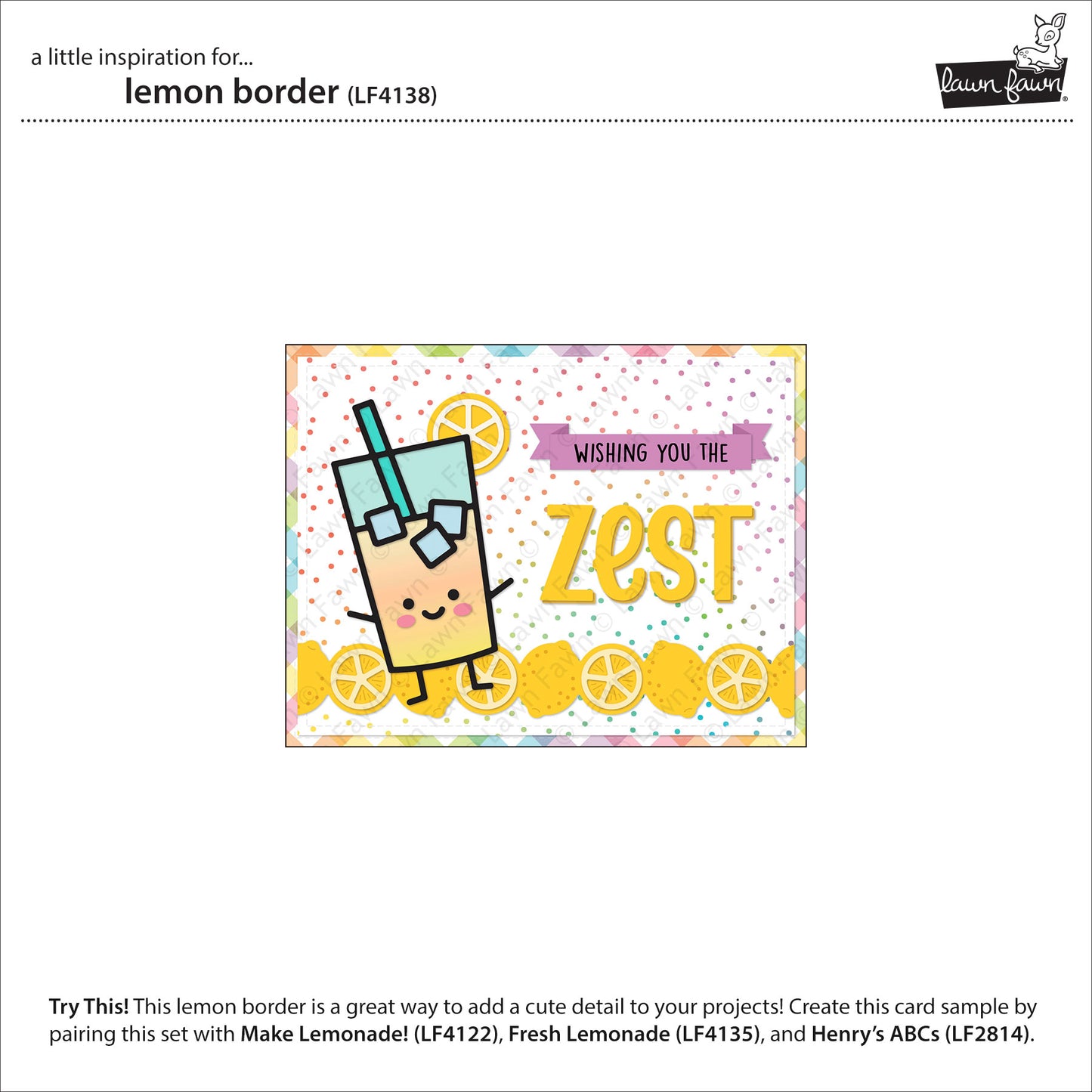 Beispiel für Lawn Fawn Lemon Border Stanzen