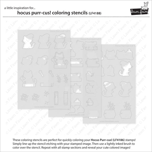 Lawn Fawn Hocus Purr-Cus! Coloring Stencils