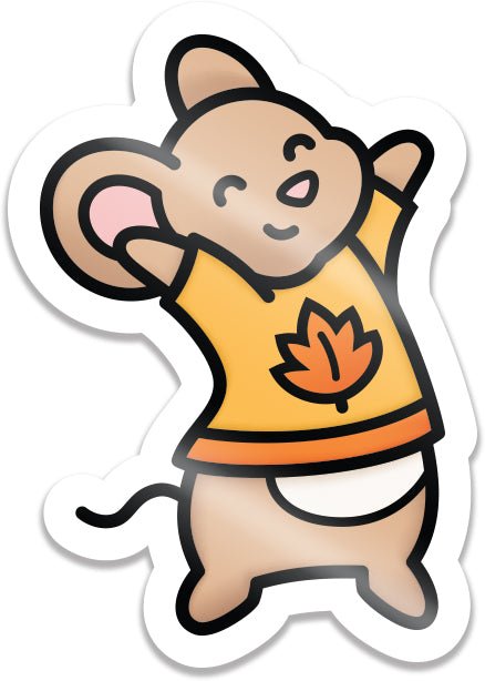 Lawn Fawn Fall Mouse Vinyl Sticker (3 stk.)