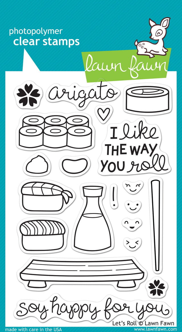 Lawn Fawn Let's Roll Clear Stamp Set 4x6
