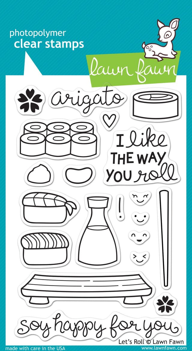 Lawn Fawn Let's Roll Clear Stamp Set 4x6