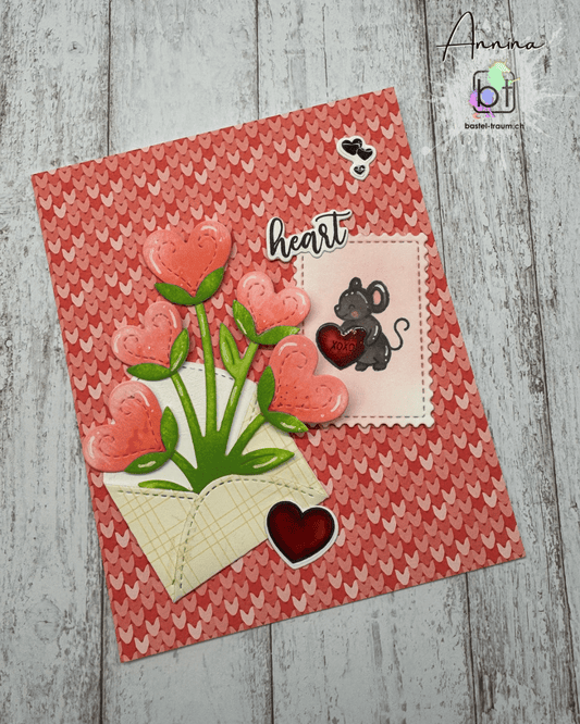 Lawn Fawn Heart blooms Herzblüten Stand alone Stanzen
