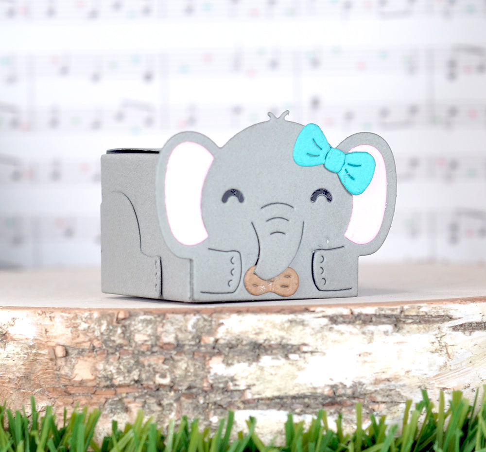 Lawn Fawn Tiny Gift Box Elephant Add-On Stand Alone Stanze