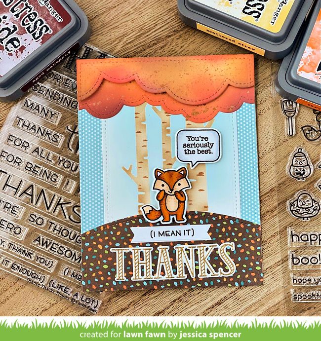 Lawn Fawn thanks thanks thanks Clear Stamp 4x6