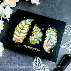 Picket Fence Studios Fanciful Feather Thin Dies – drei Federn