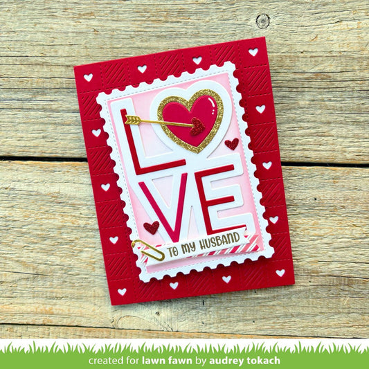 Lawn Fawn Giant outlined love Grosser Love Schriftzug Stand alone Stanzen