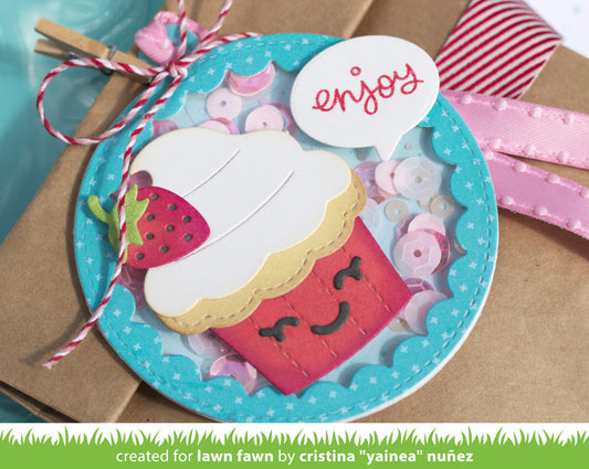 Lawn Fawn Stitched Cupcake Stanze
