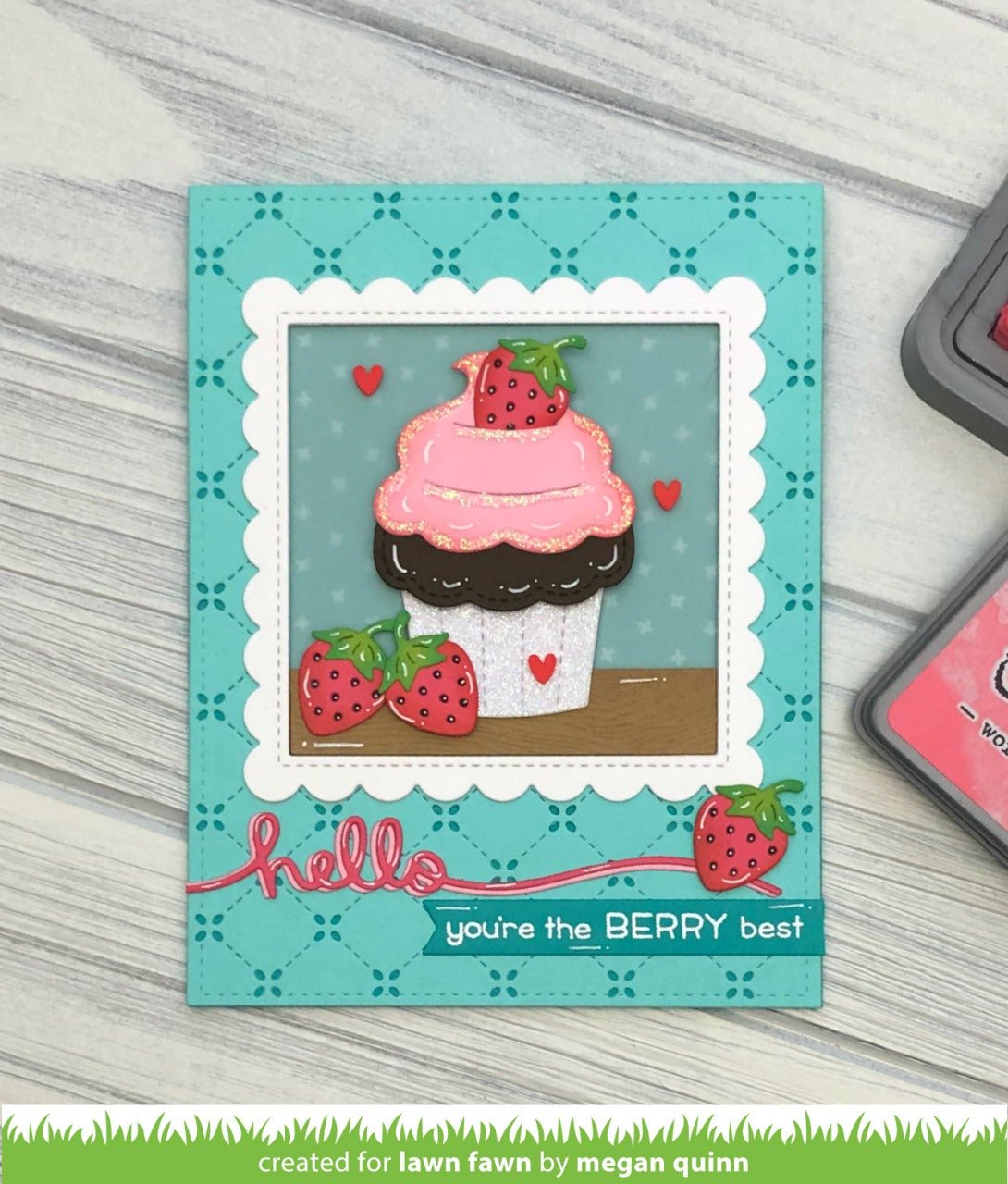 Lawn Fawn Stitched Cupcake Stanze