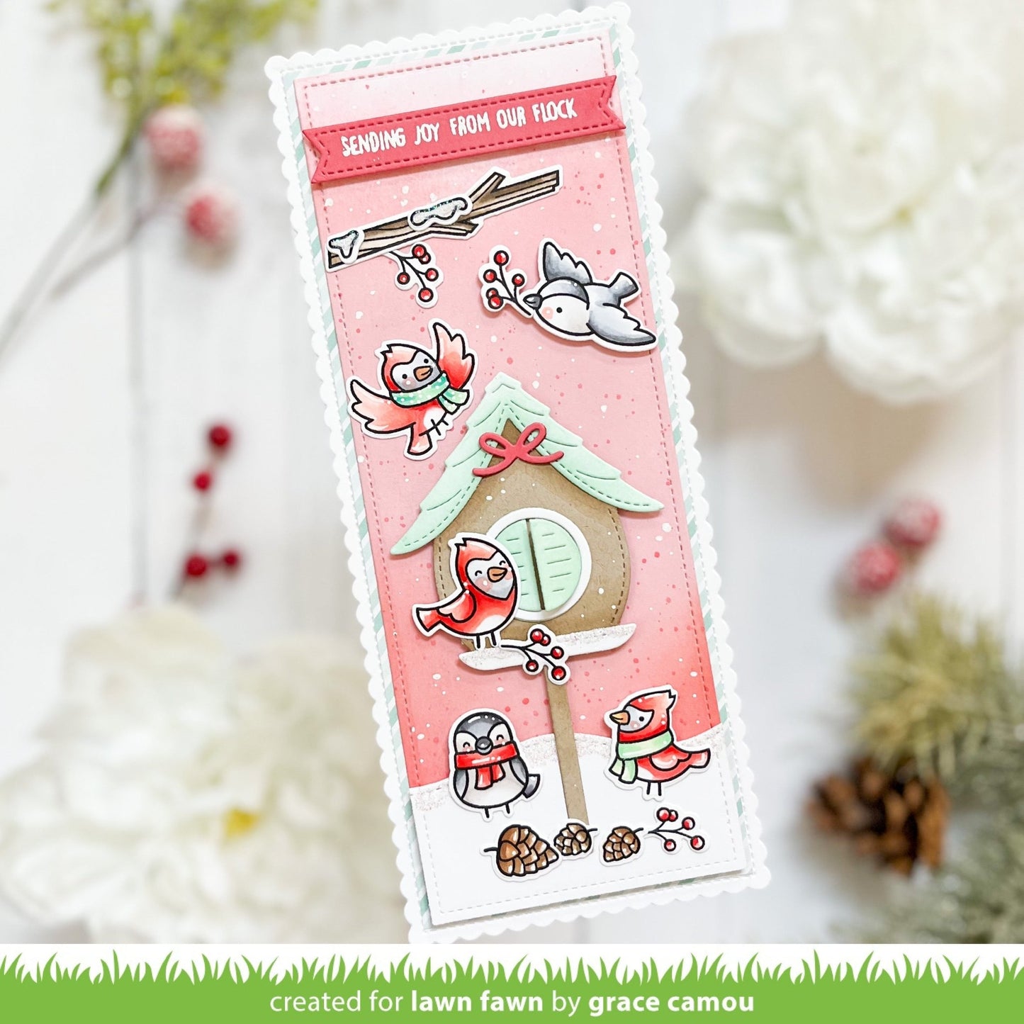 Lawn Fawn Winter Birds clear stamp set 4x6