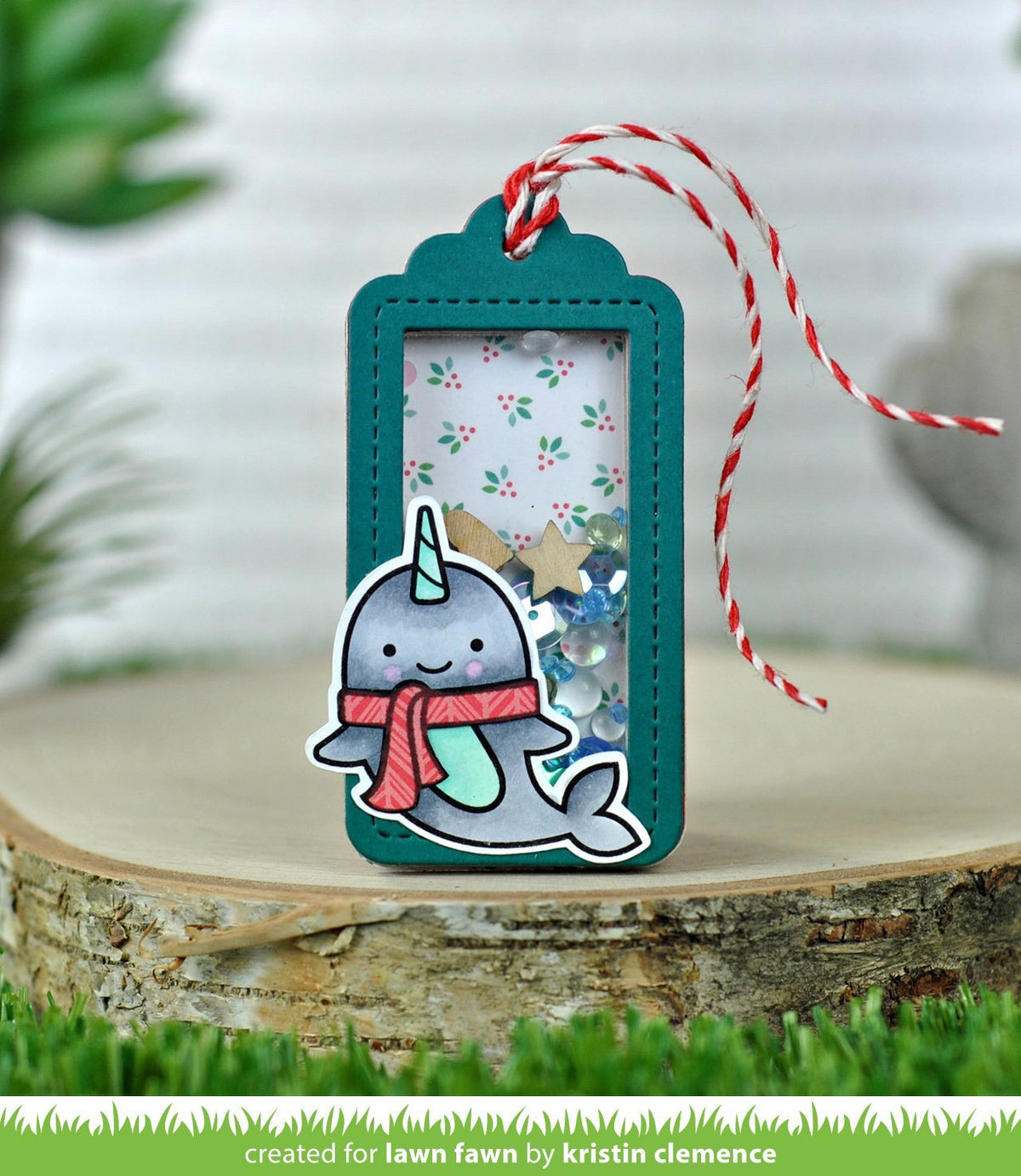 Lawn Fawn Winter Narwhal Clear Stamp 2x3 - Retiring soon!