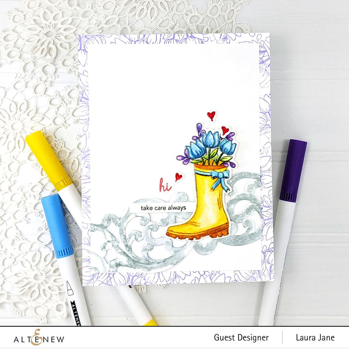 Altenew - Floral Boot - Clear Stamps 2x3