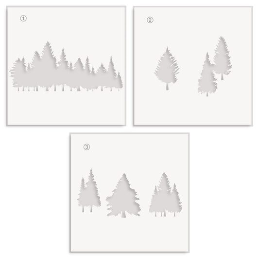 Altenew - Pine Forest Simple Coloring - 3 in 1 Layering Schablone