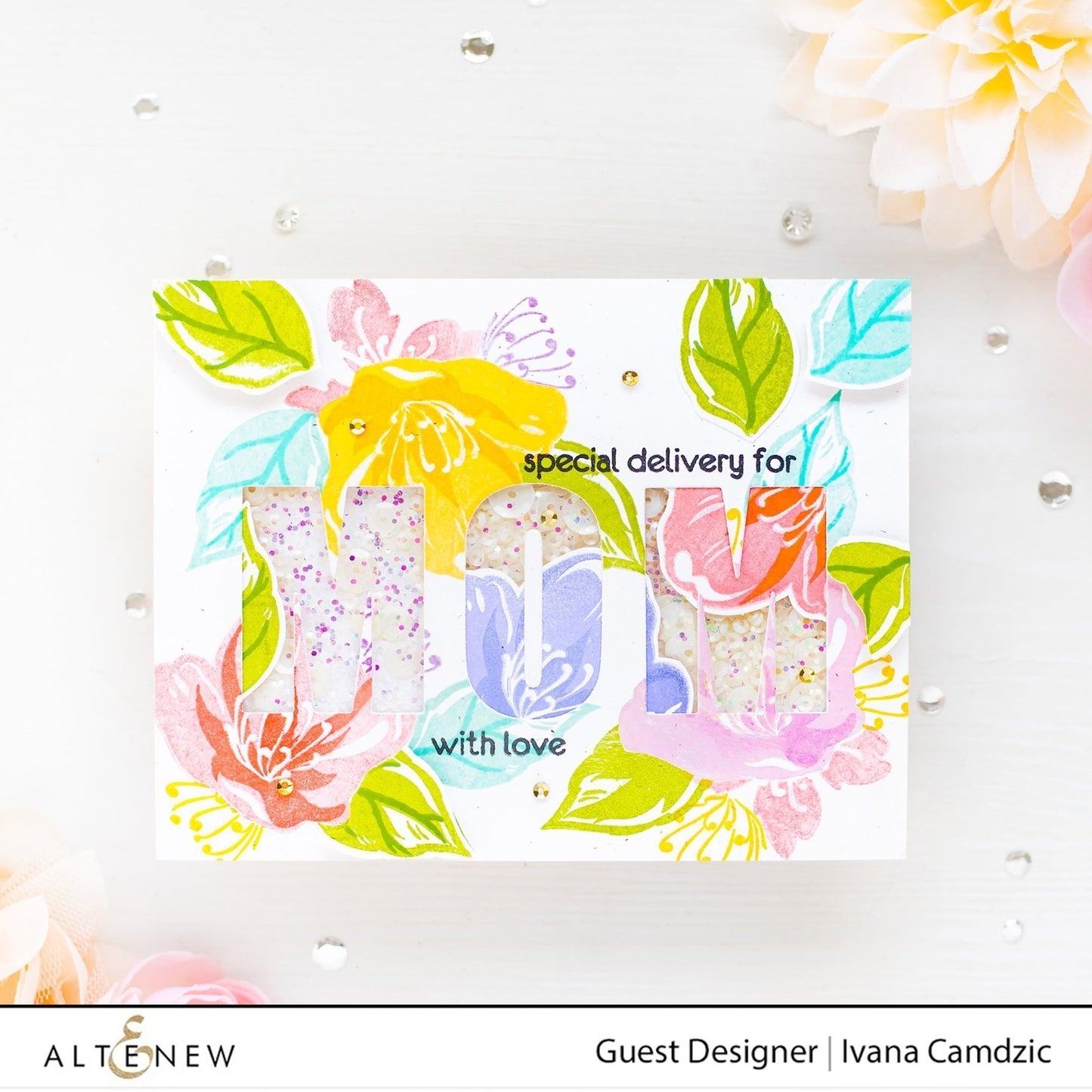 Altenew - Zig Zag Floral - Masking Schablone