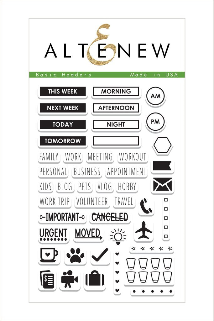altenew - basic headers - clear stamps 4x6
