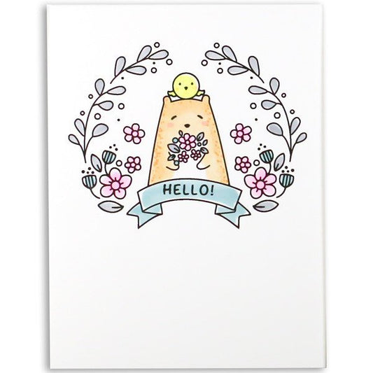 Waffle Flower Crafts - Bear and Bird Clear Stamps 4x6