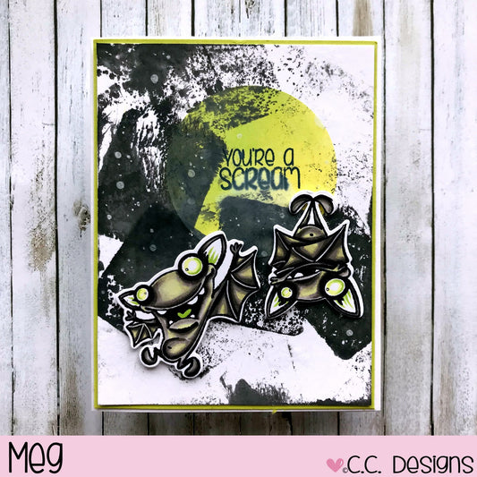 C.C. Designs - Bat & Spider - Clear Stamp 4x6
