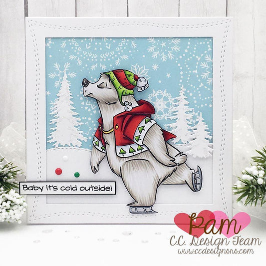 C.C. Designs Snowy Bears Clear Stamp 4x6