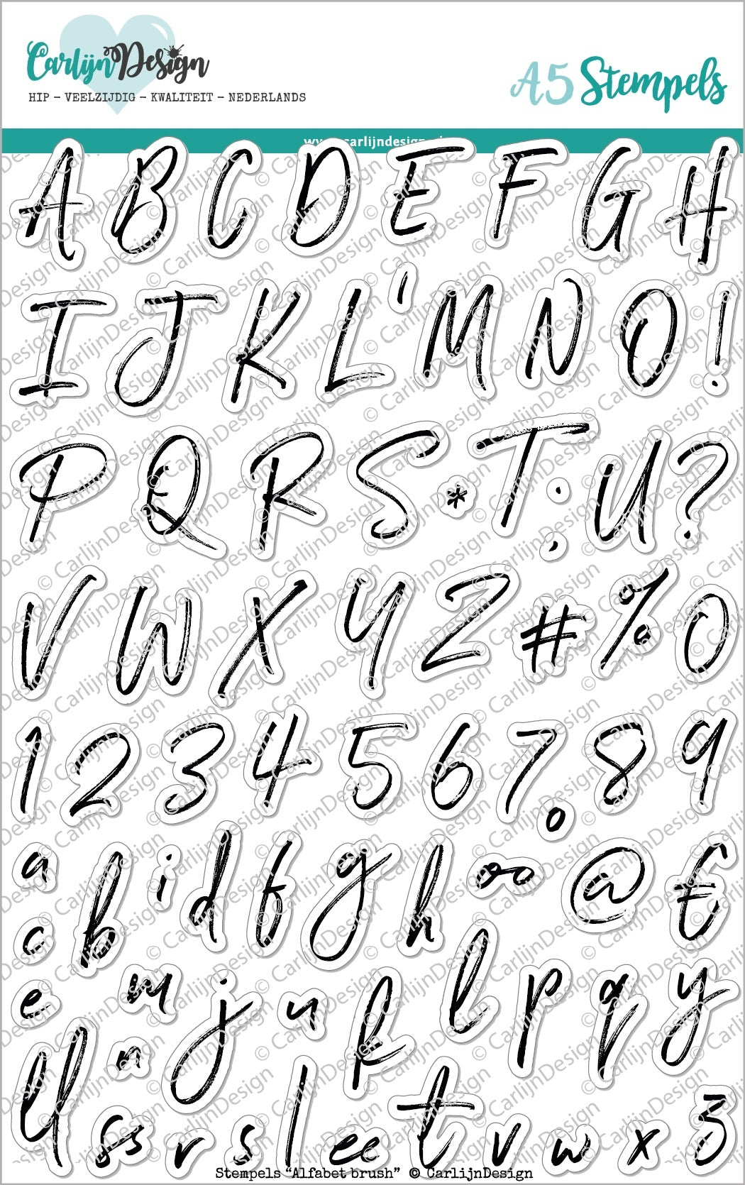 CarlijnDesign - Brush Alphabet - Clear Stamp Set 6x8