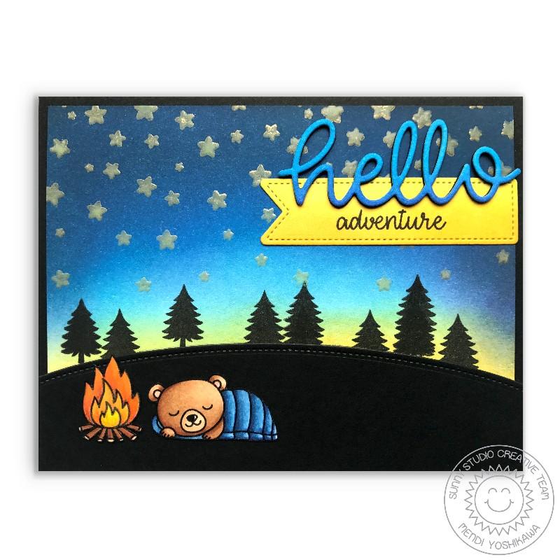 Sunny Studio - Cascading Stars - Clear Stamps 3x4