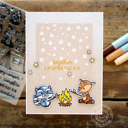 Sunny Studio Cascading Stars Clear Stamps 3x4