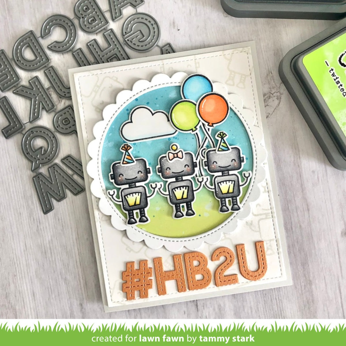 Lawn Fawn oliver's stitched 123s Stanzen