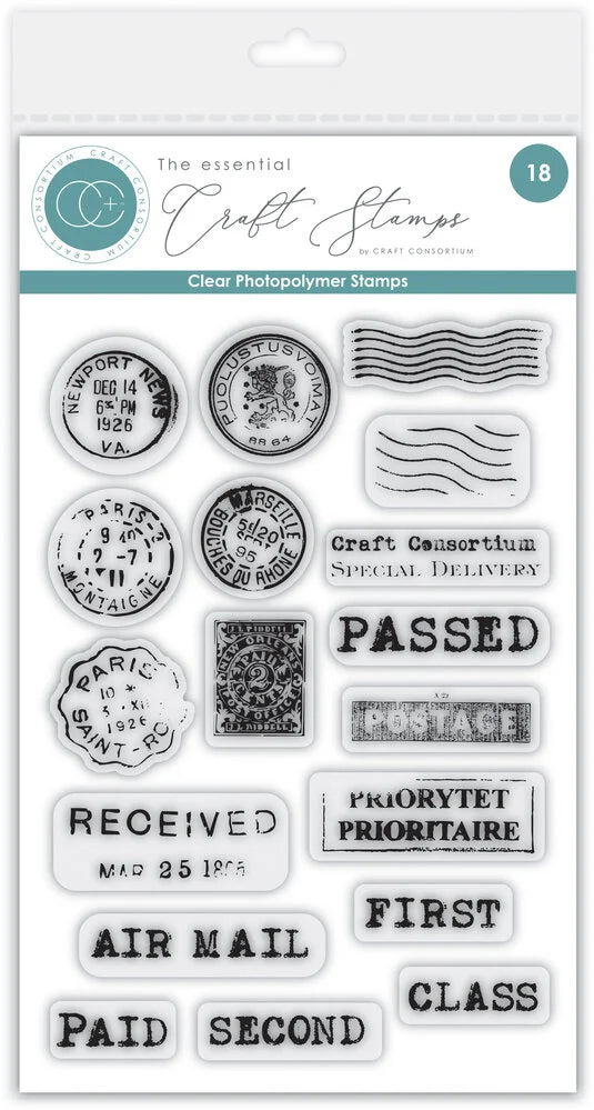 The Collector A6 Clear Photopolymer Stamp Set Postage