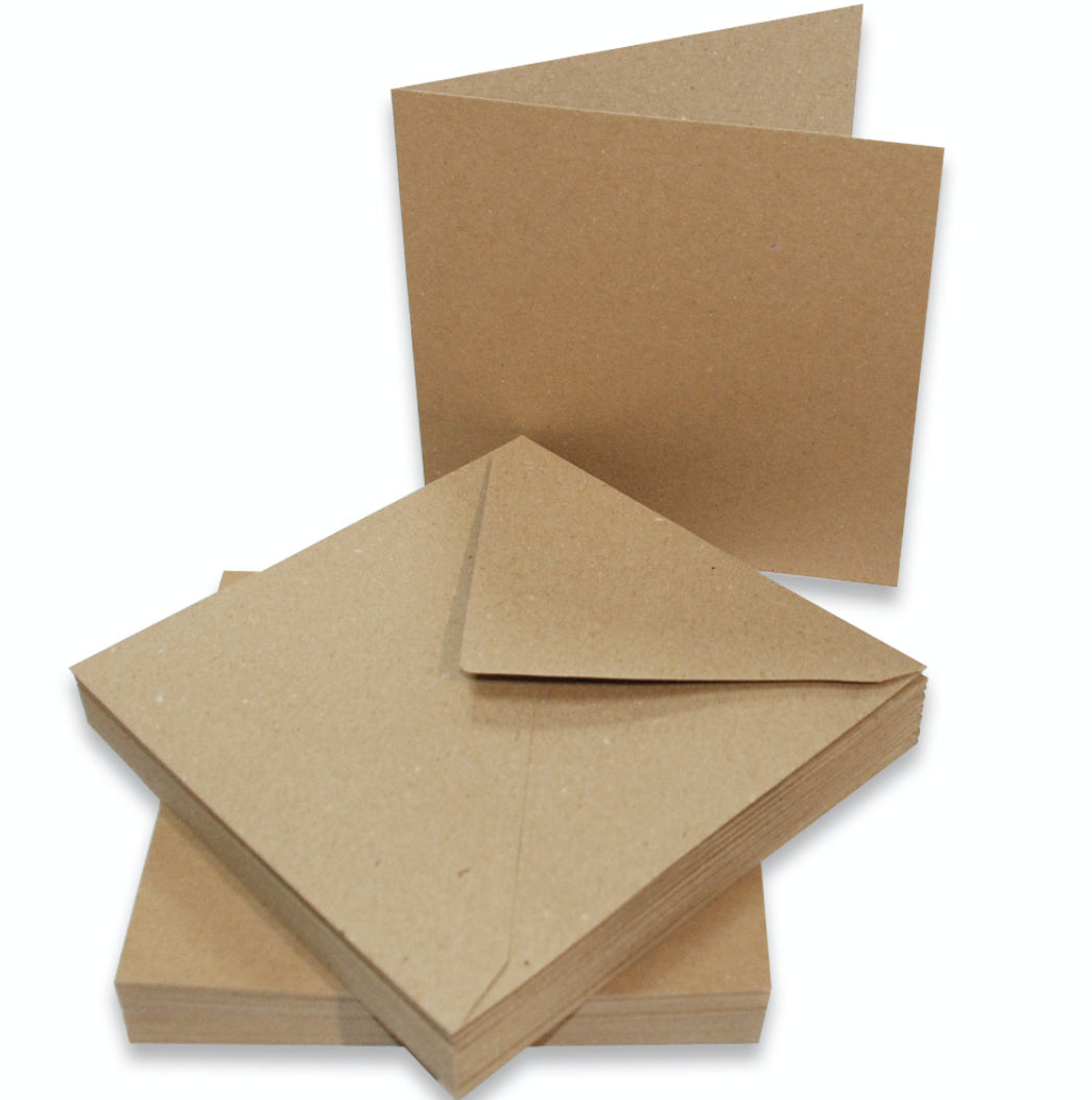 Craft UK - 50 Karten und Umschläge 6x6 Inch - Kraft